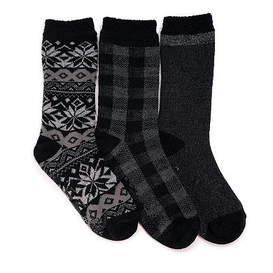 Men's MUK LUKS 3-Pair Fleeced Layered Socks
