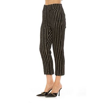 Women's ALEXIA ADMOR Clio Stripe Pants with Contrast Welt Pocket Detail