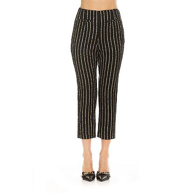 Women's ALEXIA ADMOR Clio Stripe Pants with Contrast Welt Pocket Detail
