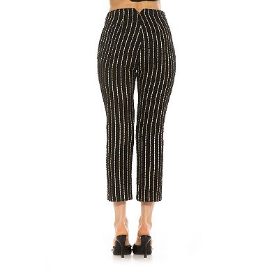 Women's ALEXIA ADMOR Clio Stripe Pants with Contrast Welt Pocket Detail