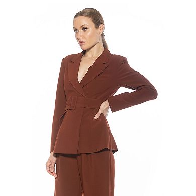 Women's ALEXIA ADMOR Janna Long Sleeve Longline Blazer with Belted Waist