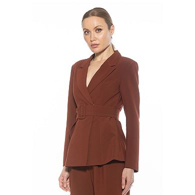 Women's ALEXIA ADMOR Janna Long Sleeve Longline Blazer with Belted Waist