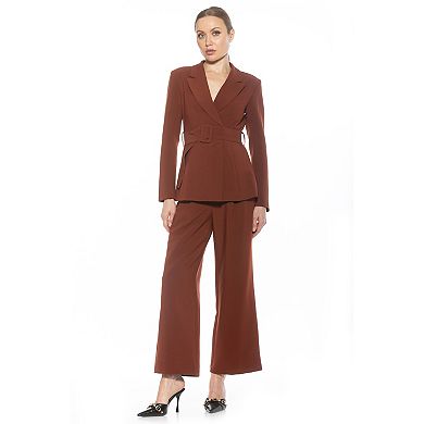 Women's ALEXIA ADMOR Janna Long Sleeve Longline Blazer with Belted Waist
