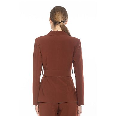 Women's ALEXIA ADMOR Janna Long Sleeve Longline Blazer with Belted Waist