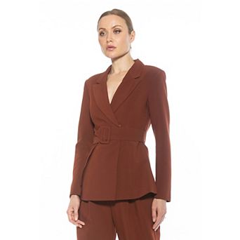 Women's ALEXIA ADMOR Janna Long Sleeve Longline Blazer with Belted Waist