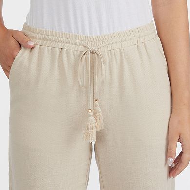 Women's Ellen Tracy Linen Wide Leg Drawstring Pants