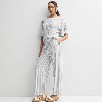 Women's Ellen Tracy Grommet Linen Dolman Sleeve Top