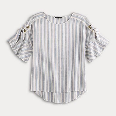 Women's Ellen Tracy Grommet Linen Dolman Sleeve Top