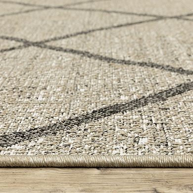 StyleHaven Garabaldi Large Diamond Lattice Indoor/Outdoor Area Rug