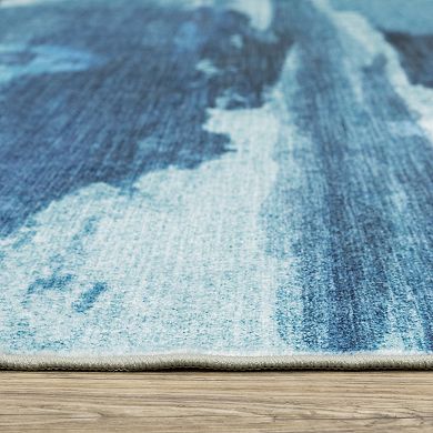 StyleHaven Sawyer Abstract Sky Ivory Machine Washable Area Rug
