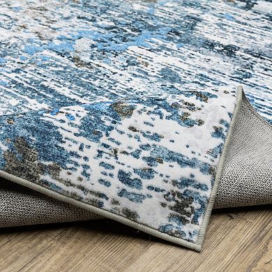 StyleHaven Sawyer Icy Abstract Machine Washable Area Rug