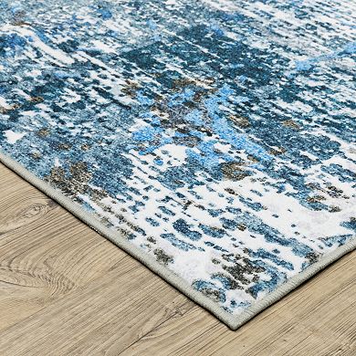 StyleHaven Sawyer Icy Abstract Machine Washable Area Rug
