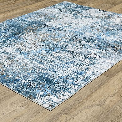 StyleHaven Sawyer Icy Abstract Machine Washable Area Rug