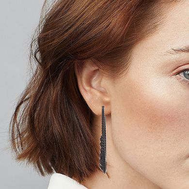 Simply Vera Vera Wang Jet Tone Click-It Half Moon Hoop Earrings