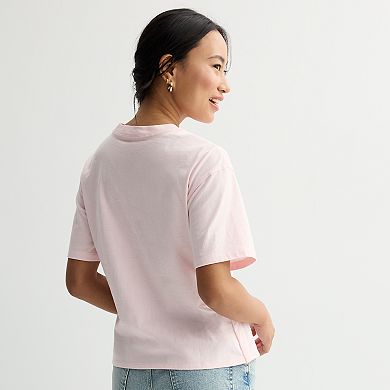 Juniors' Strawberry Shortcake Pink Bow Graphic Tee