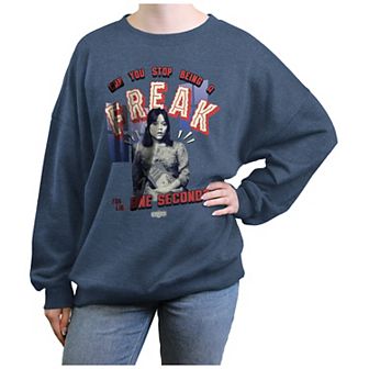Juniors' Beetlejuice 2 Astrid Can You Stop Being A Freak For Like One Second Oversized Graphic Pullover