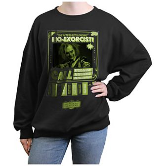 Juniors' Beetlejuice 2 Betelgeuse Just Call And Say My Name Three Times Oversized Graphic Pullover