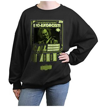 Juniors' Beetlejuice 2 Betelgeuse Just Call And Say My Name Three Times Oversized Graphic Pullover
