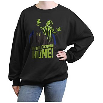 Juniors' Beetlejuice 2 Betelgeuse Welcome Home Oversized Graphic Pullover