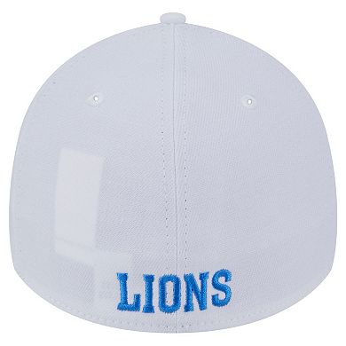 Men's New Era White Detroit Lions Throwback 39THIRTY Flex Hat