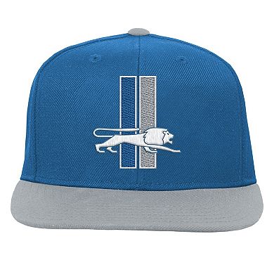 Youth Mitchell & Ness Blue Detroit Lions Team Two-Tone Snapback Hat