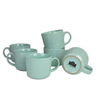 10 Strawberry Street 6 pc Double Line 12-oz. Mugs
