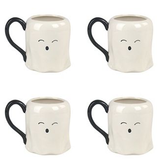 10 Strawberry Street 4 pc Ceramic Halloween Ghost Mugs