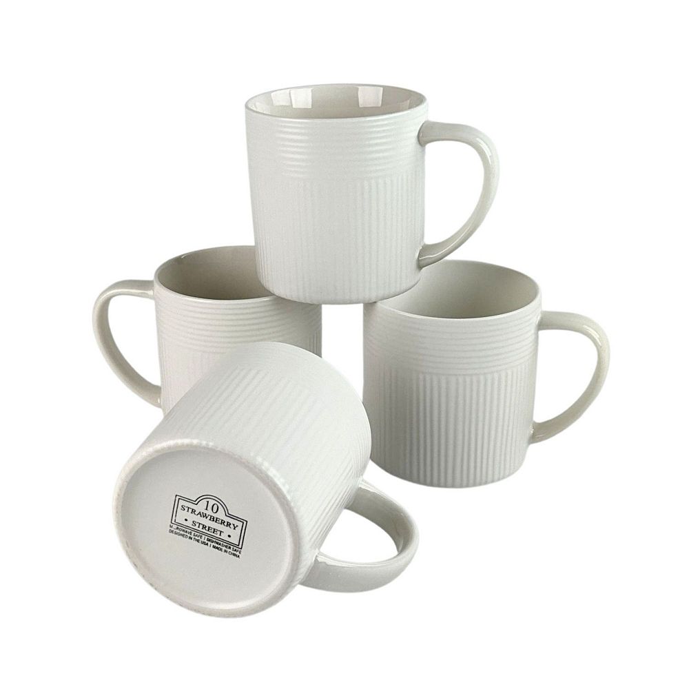 10 Strawberry Street 4-Piece 18.5-oz. Luca Mugs