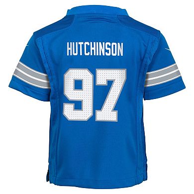 Preschool Nike Aidan Hutchinson Blue Detroit Lions Player Game Jersey