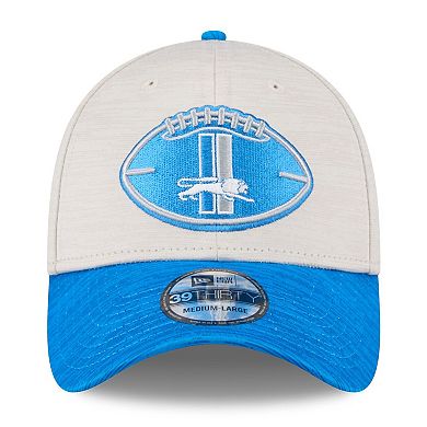 Men's New Era Stone/Blue Detroit Lions 2024 Sideline Historic 39THIRTY Flex Hat