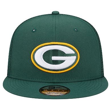 Men's New Era Green Green Bay Packers Main Trucker 9FIFTY Snapback Hat
