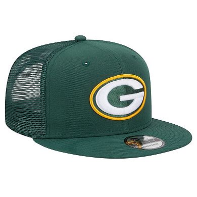 Men's New Era Green Green Bay Packers Main Trucker 9FIFTY Snapback Hat