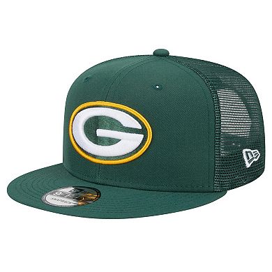 Men's New Era Green Green Bay Packers Main Trucker 9FIFTY Snapback Hat