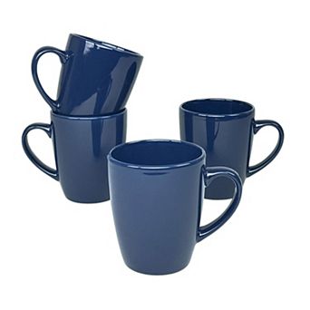 10 Strawberry Street 4 pc Coupe Stoneware Coffee Mug Set