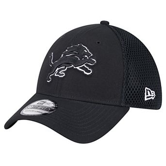Men's New Era Black Detroit Lions Main Neo 39THIRTY Flex Hat