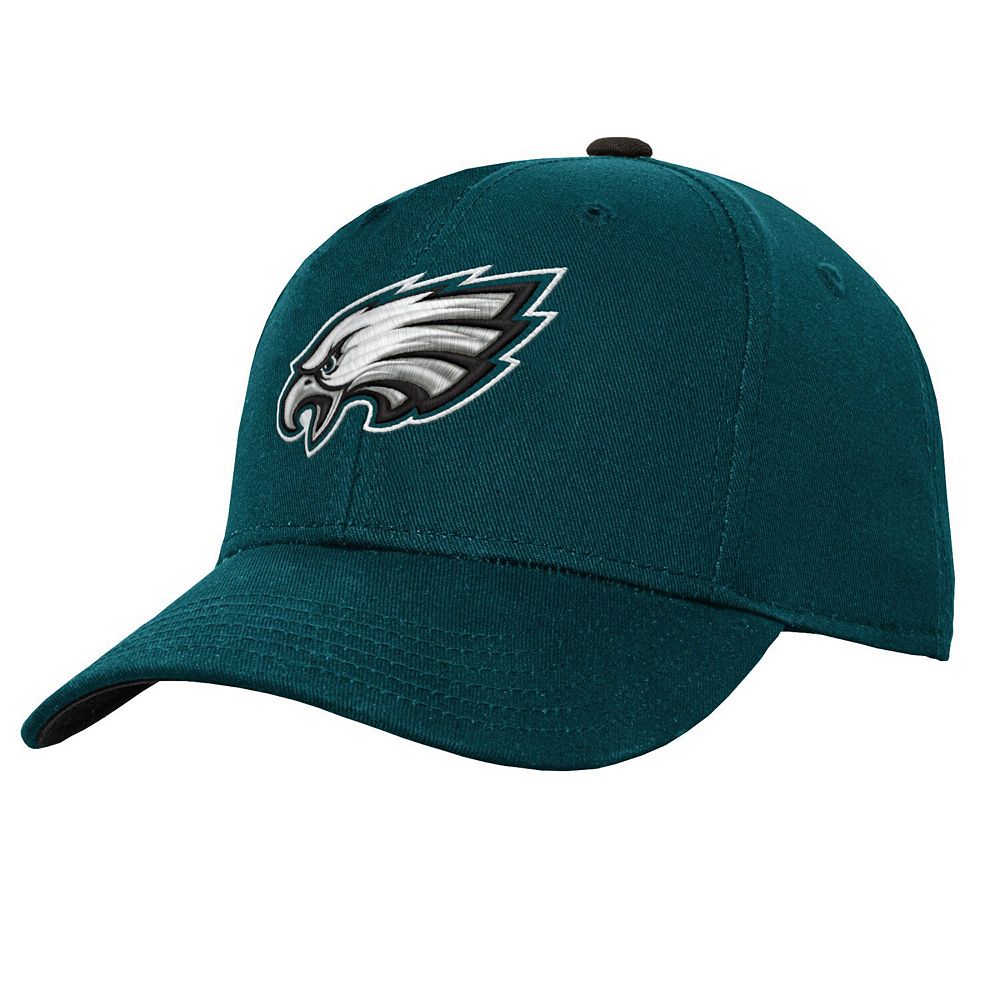 Youth Midnight Green Philadelphia Eagles Team Pre-Curved Adjustable Hat