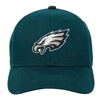 Youth Midnight Green Philadelphia Eagles Team Pre-Curved Adjustable Hat