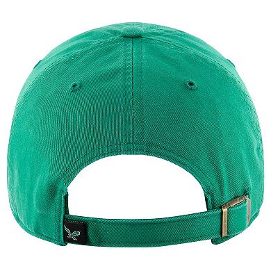 Men's '47 Kelly Green Philadelphia Eagles Clean Up Team Script Adjustable Hat