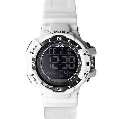 IZOD Men's White Digital Watch with White Silicone Strap - IZO7068KL