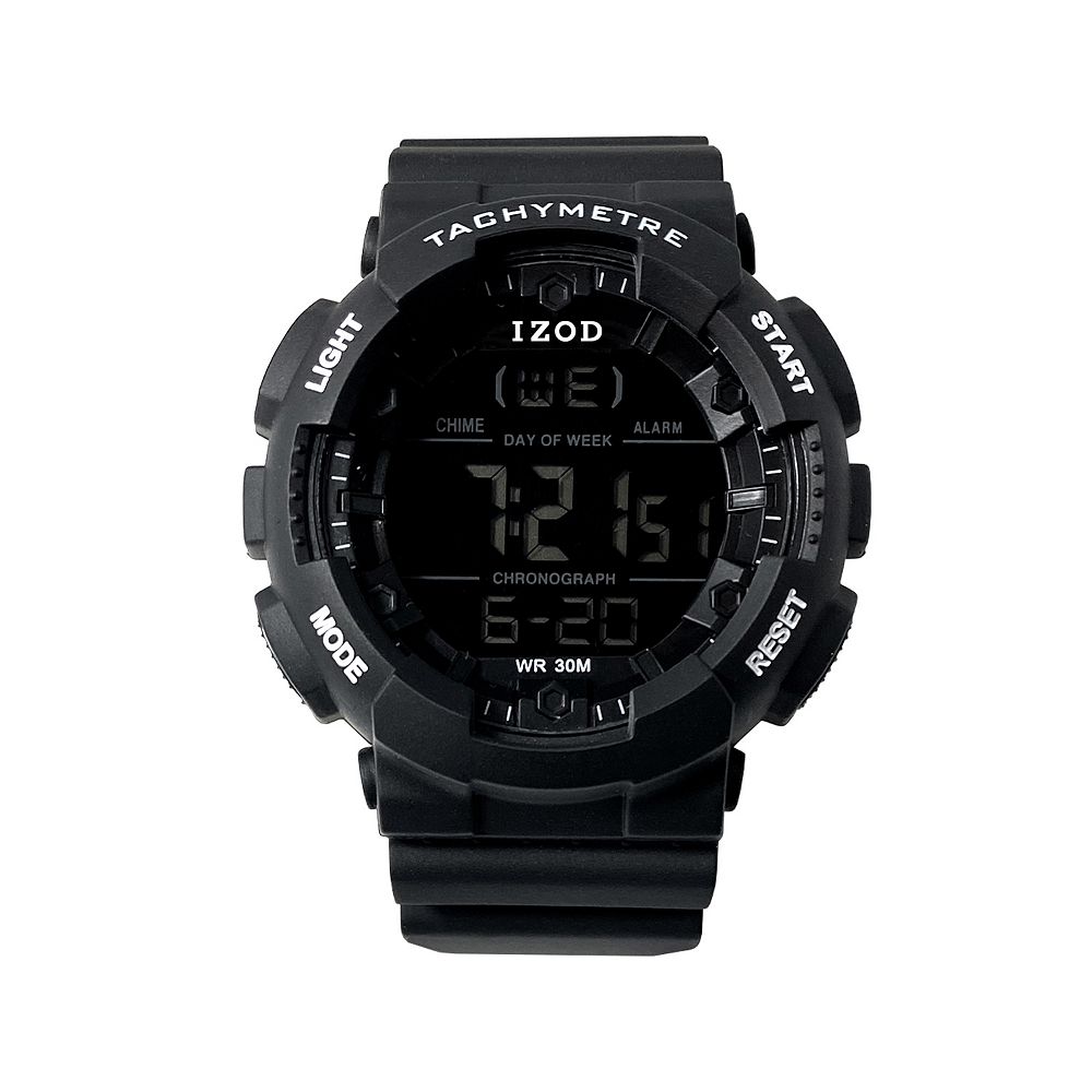 Wrist Watches Kohls Mens Sport Watches IZOD Men's Black Digital