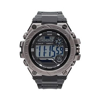 IZOD Men's Black Digital Watch with Black Silicone Strap - IZO7067KL