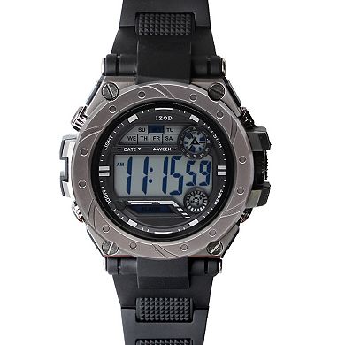 IZOD Men's Black Digital Watch with Black Silicone Strap - IZO7067KL