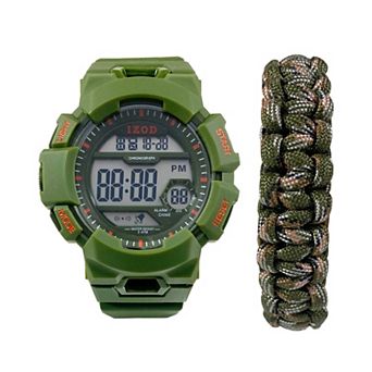 IZOD Men's Green Camo Digital Watch with Matching Bracelet Set - IZO2194KL