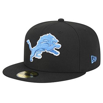 Men's New Era Black Detroit Lions Omaha 59FIFTY Fitted Hat