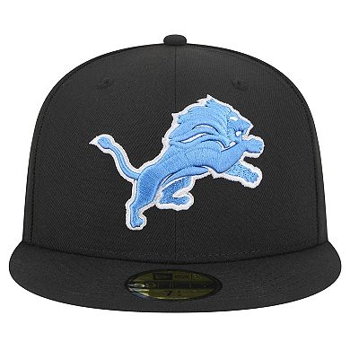 Men's New Era Black Detroit Lions Omaha 59FIFTY Fitted Hat