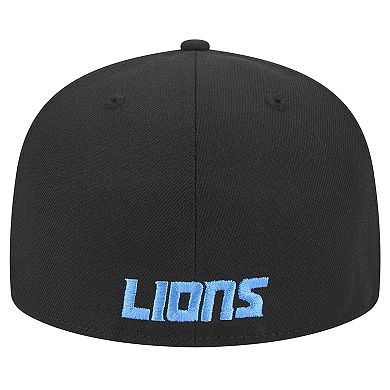 Men's New Era Black Detroit Lions Omaha 59FIFTY Fitted Hat