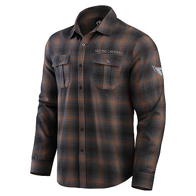 Men's Darius Rucker Collection by Fanatics Charcoal Arizona Cardinals Classic Flannel Long Sleeve Button-Up Shirt