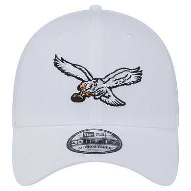 Men's New Era White Philadelphia Eagles Throwback 39THIRTY Flex Hat