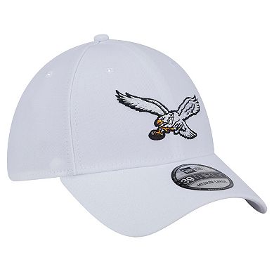 Men's New Era White Philadelphia Eagles Throwback 39THIRTY Flex Hat