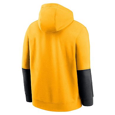 Men's Nike Gold/Black Iowa Hawkeyes 2024 Sideline Club Pullover Hoodie